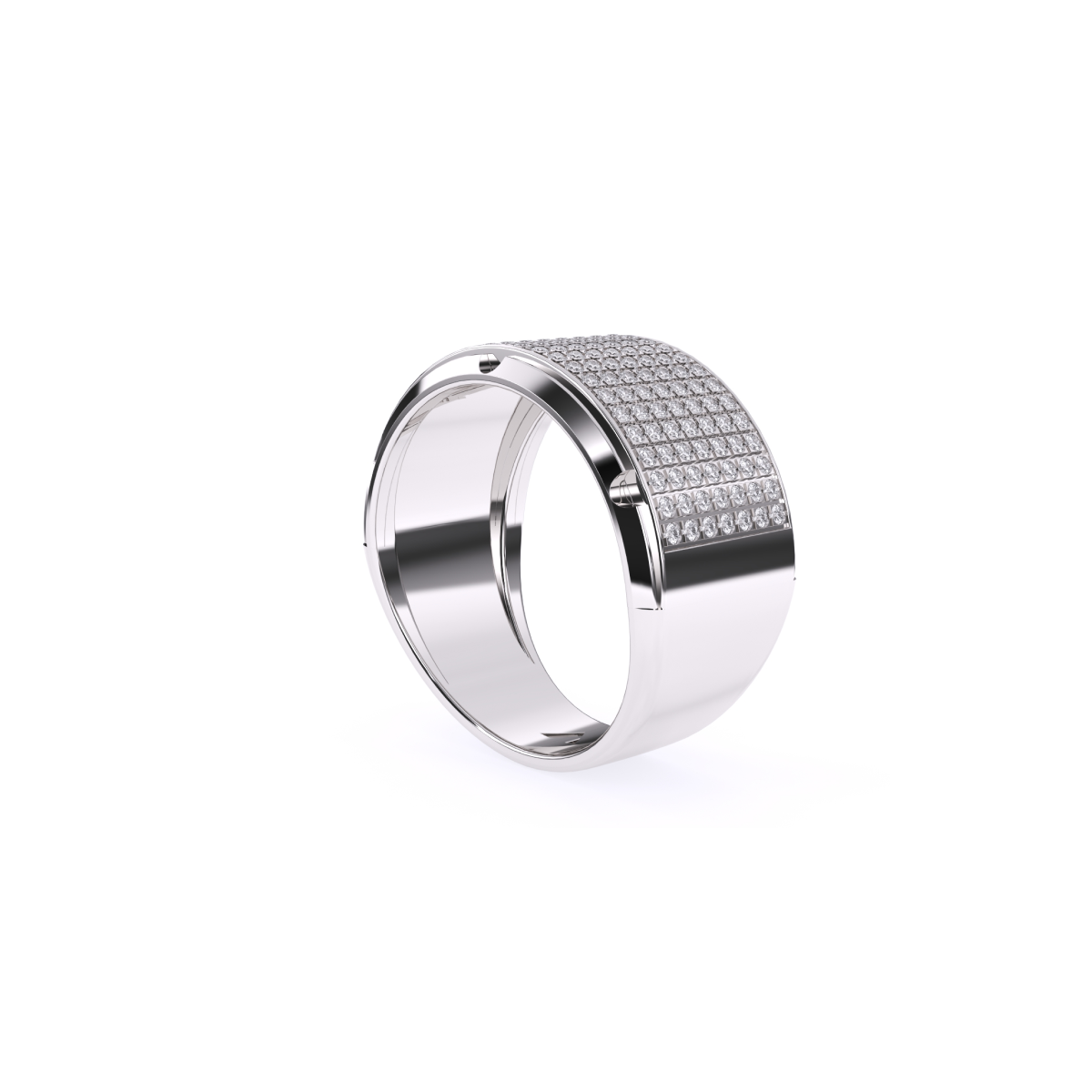 Round Half Eternity Diamond Men's Ring